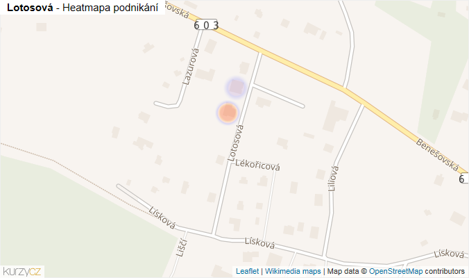 Mapa Lotosová - Firmy v ulici.
