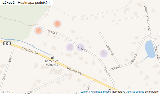 Mapa Lýková - Firmy v ulici.