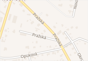 Pražská v obci Kamenice - mapa ulice