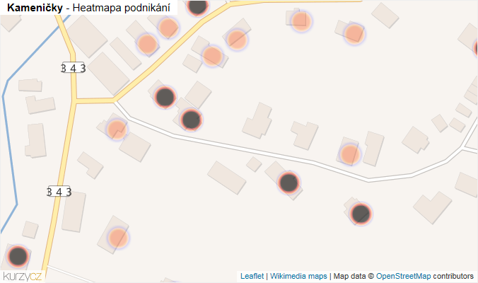 Mapa Kameničky - Firmy v obci.
