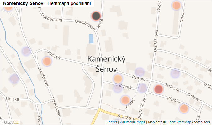 Mapa Kamenický Šenov - Firmy v části obce.