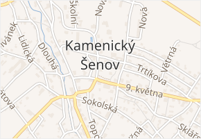 nám. T. G. Masaryka v obci Kamenický Šenov - mapa ulice
