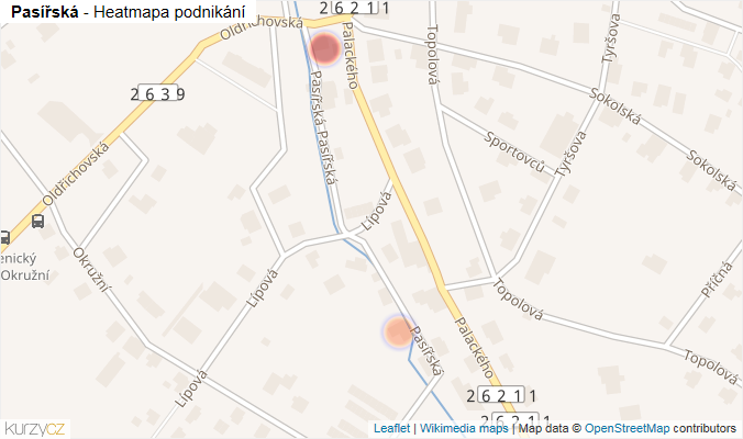 Mapa Pasířská - Firmy v ulici.