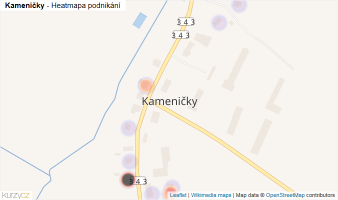 Mapa Kameničky - Firmy v části obce.