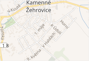 Skalní v obci Kamenné Žehrovice - mapa ulice