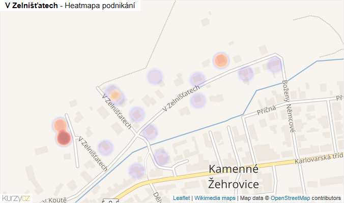 Mapa V Zelnišťatech - Firmy v ulici.