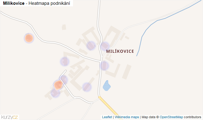 Mapa Milíkovice - Firmy v části obce.