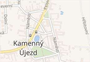 Náměstí v obci Kamenný Újezd - mapa ulice
