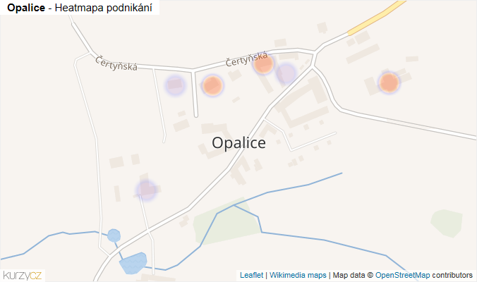 Mapa Opalice - Firmy v části obce.