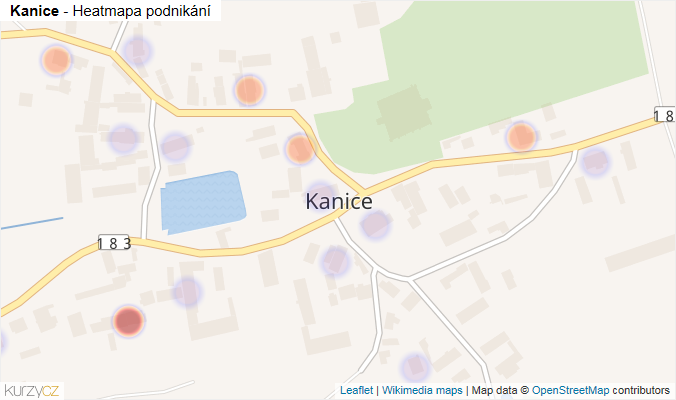 Mapa Kanice - Firmy v části obce.