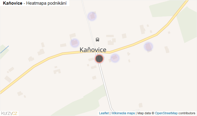 Mapa Kaňovice - Firmy v části obce.