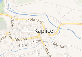 Farské náměstí v obci Kaplice - mapa ulice