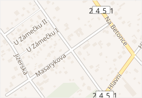 Masarykova v obci Káraný - mapa ulice