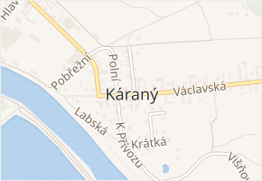 Sojovice v obci Káraný - mapa ulice