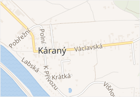 Václavská v obci Káraný - mapa ulice