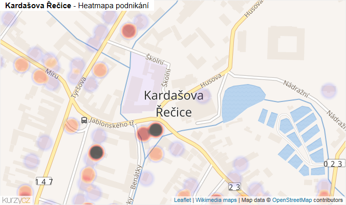 Mapa Kardašova Řečice - Firmy v části obce.