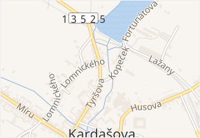 Tyršova v obci Kardašova Řečice - mapa ulice