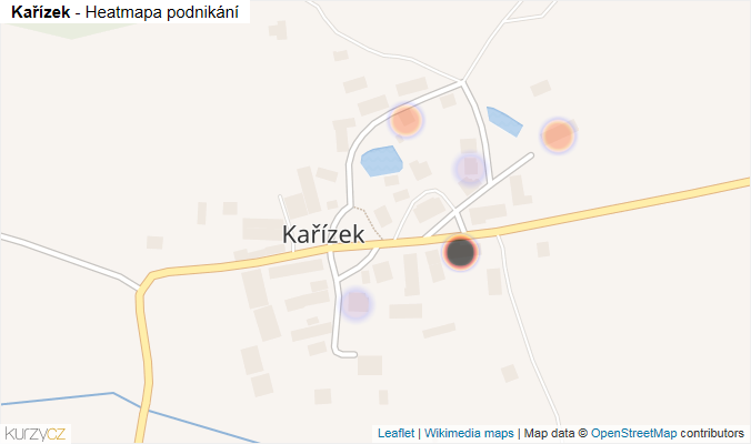 Mapa Kařízek - Firmy v části obce.