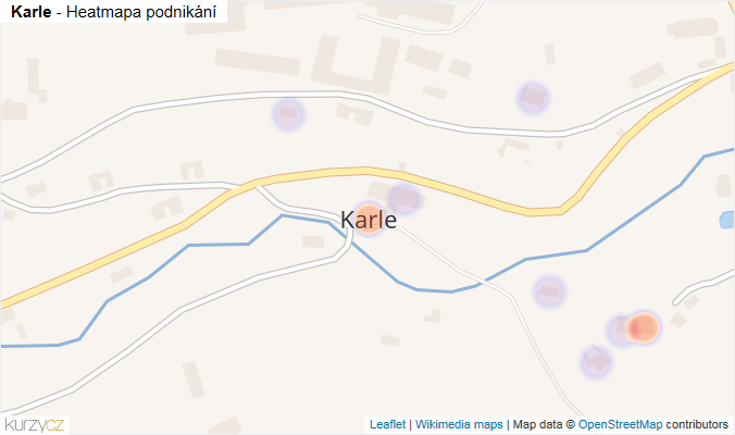 Mapa Karle - Firmy v části obce.
