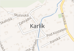 Karlík v obci Karlík - mapa části obce