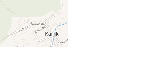 Mořinská v obci Karlík - mapa ulice