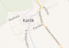 Pod Kostelem v obci Karlík - mapa ulice