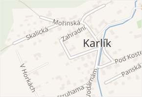 Zahradní v obci Karlík - mapa ulice