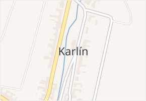 Karlín v obci Karlín - mapa části obce
