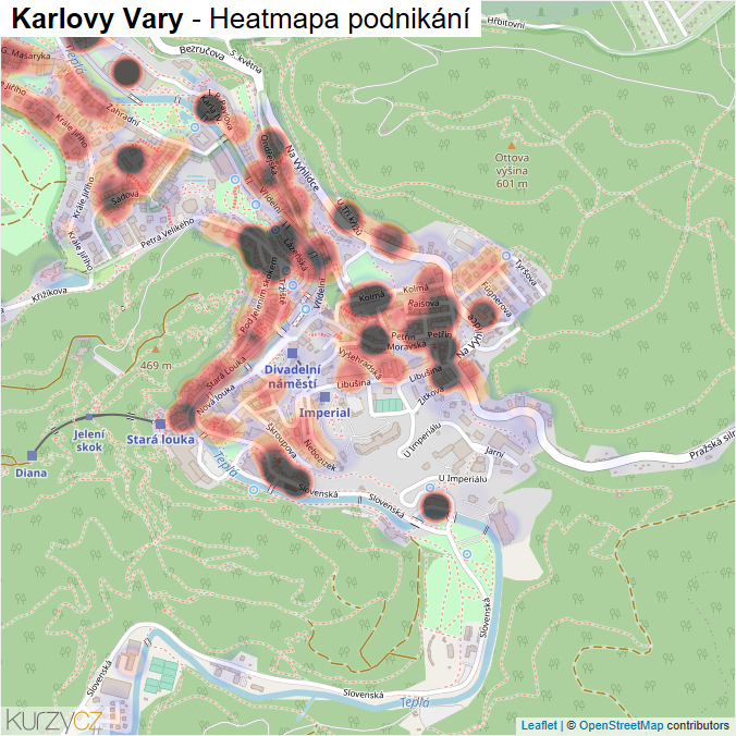 Mapa Karlovy Vary - Firmy v obci.