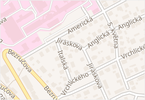 Americká v obci Karlovy Vary - mapa ulice