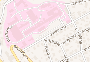 Bezručova v obci Karlovy Vary - mapa ulice
