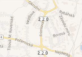 Frimlova v obci Karlovy Vary - mapa ulice