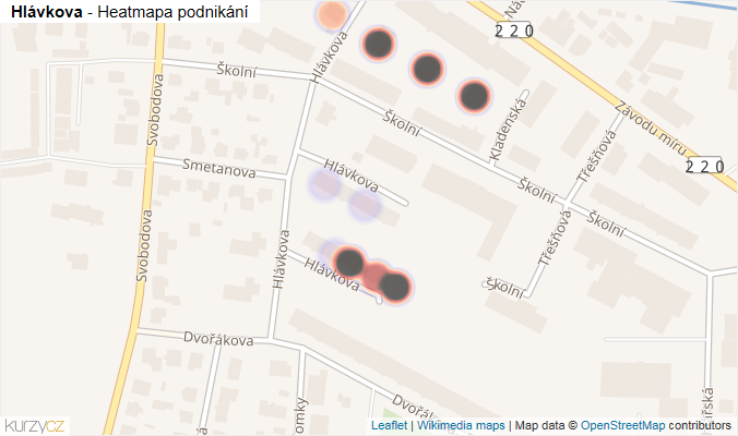 Mapa Hlávkova - Firmy v ulici.