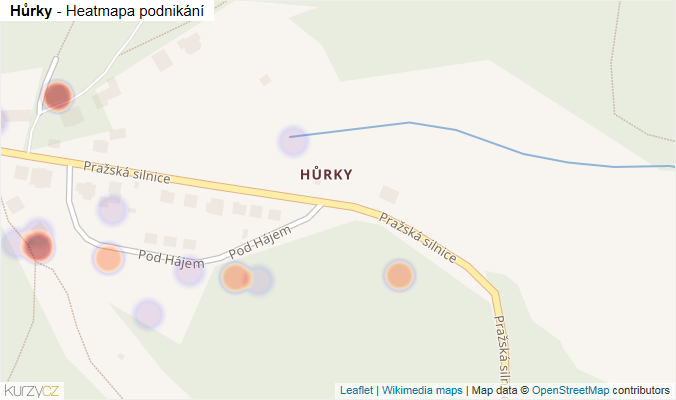 Mapa Hůrky - Firmy v části obce.