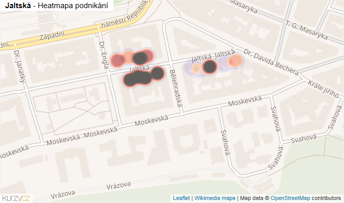 Mapa Jaltská - Firmy v ulici.