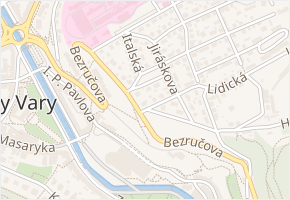 Palackého náměstí v obci Karlovy Vary - mapa ulice
