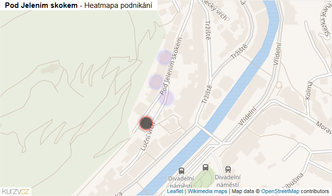 Mapa Pod Jelením skokem - Firmy v ulici.