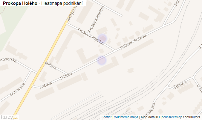 Mapa Prokopa Holého - Firmy v ulici.
