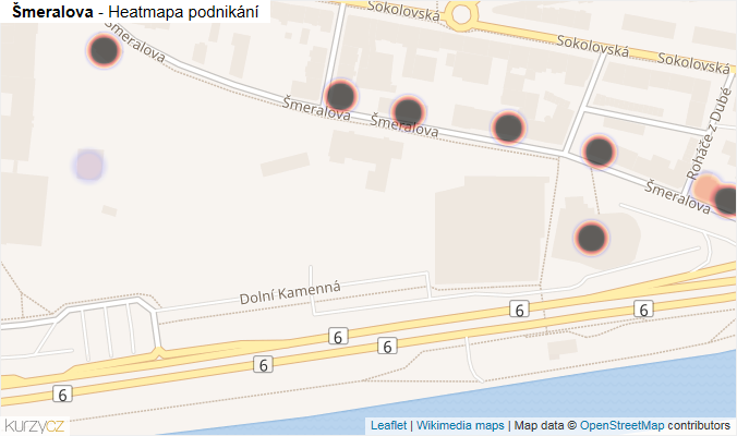 Mapa Šmeralova - Firmy v ulici.