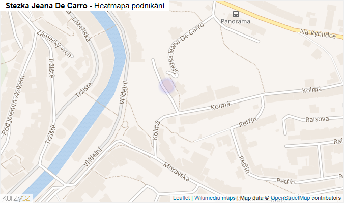 Mapa Stezka Jeana De Carro - Firmy v ulici.