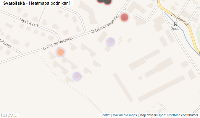 Mapa Svatošská - Firmy v ulici.