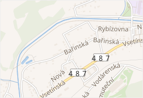 Bařinská v obci Karolinka - mapa ulice