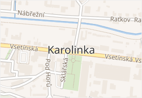 Karolinka v obci Karolinka - mapa části obce