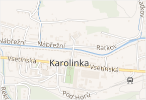 U Sokolovny v obci Karolinka - mapa ulice