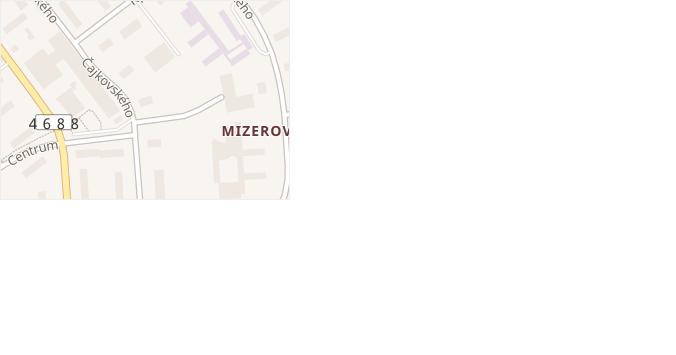 Čajkovského v obci Karviná - mapa ulice