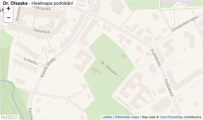 Mapa Dr. Olszaka - Firmy v ulici.