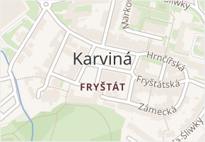 Fryštát v obci Karviná - mapa části obce