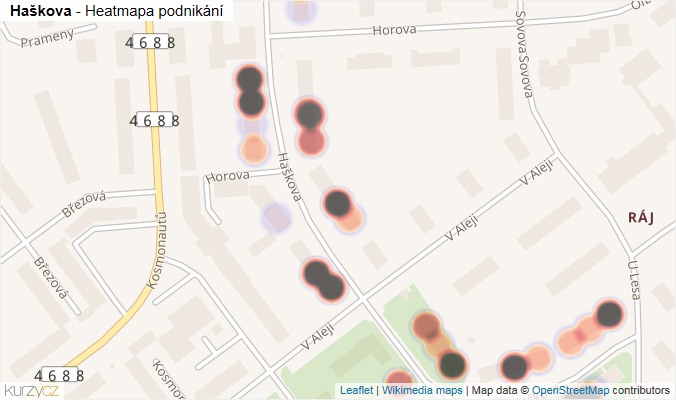 Mapa Haškova - Firmy v ulici.