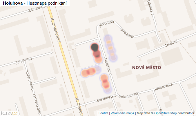 Mapa Holubova - Firmy v ulici.