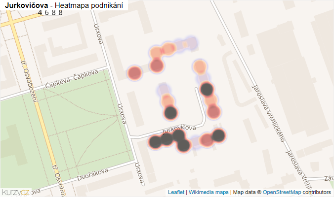 Mapa Jurkovičova - Firmy v ulici.